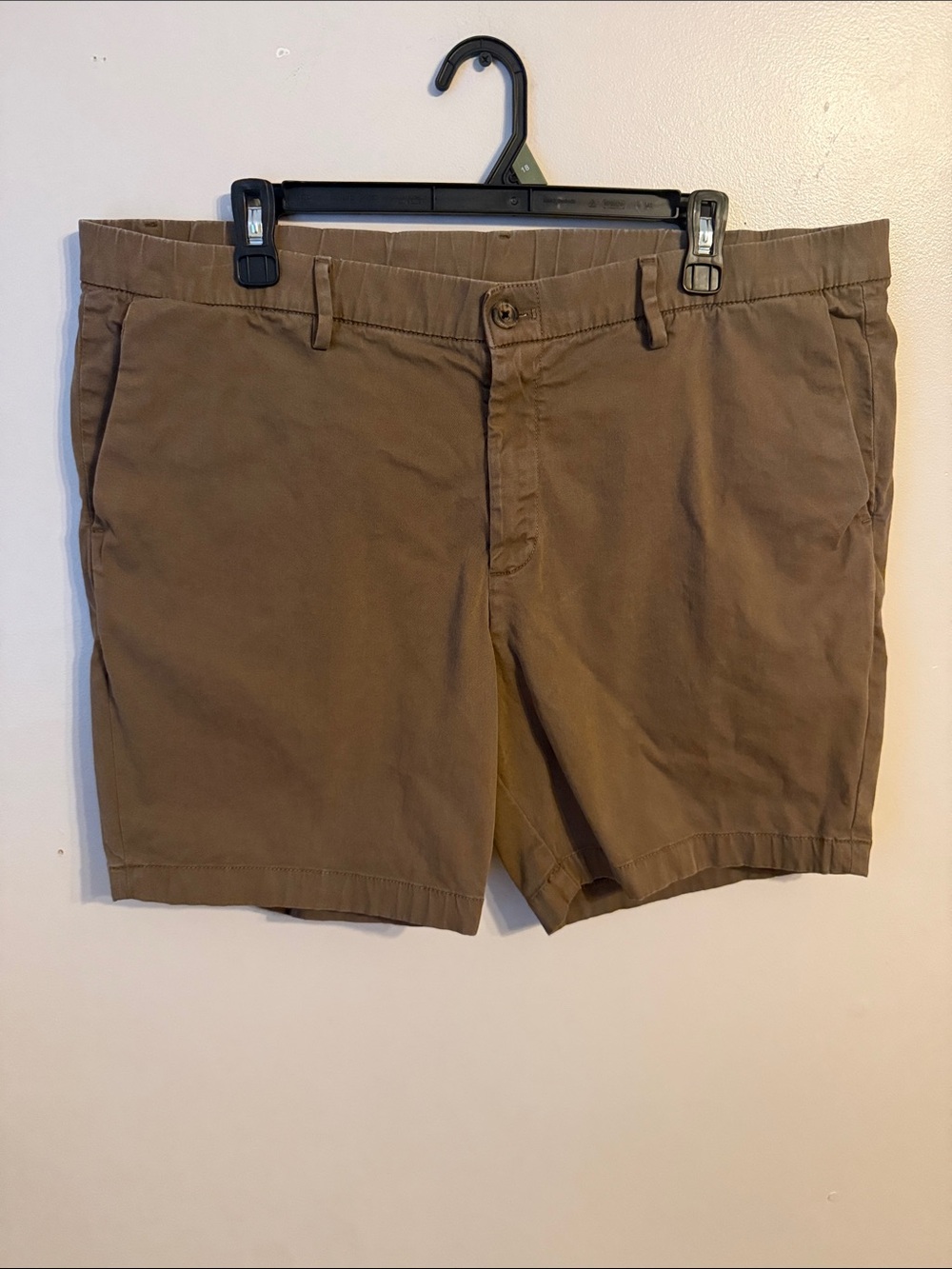 Bear Bottom Shorts Men's XL 7" Brown Elastic Waist Chino Casual Preppy Stretch